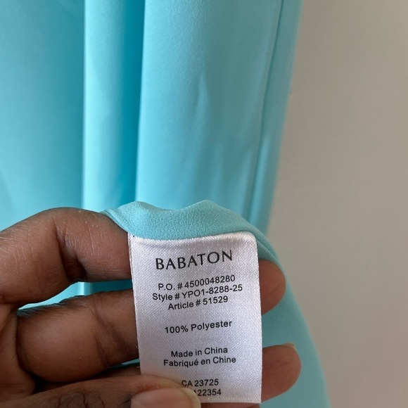 Aritzia Babaton Templeton V-Neck Pastel Blue Slip Midi Dress Size Medium - Picture 7 of 11